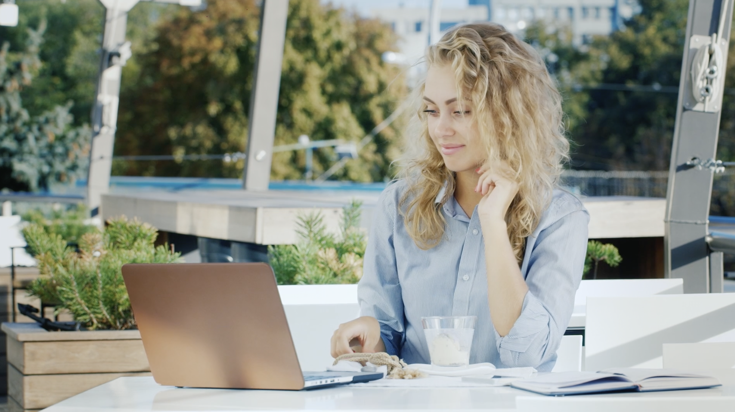 Woman at computer